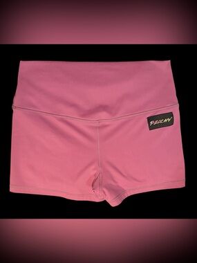 Peachy Athletic Womens M Mauve High Rise 3” Workout Booty Shorts CrossFit Gym